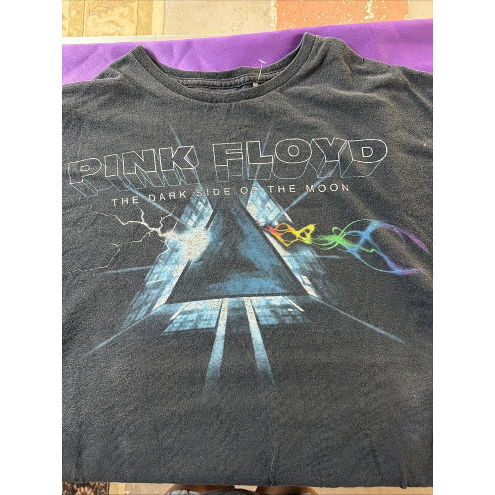 -Pink Floyd The Dark Side Of The Moon Band Album Liquid Blue T-Shirt Mens XL